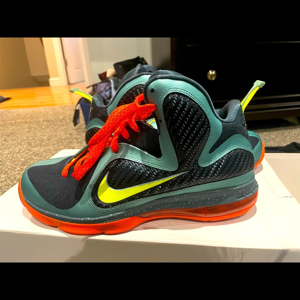 Lebron 9 Cannon Volt Slate Blue with Orange